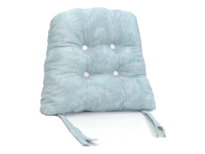 Μαξιλάρι πέταλο κάθισμα μπαμπού - Λονέτα Ύφασμα Frig 601 απόχρωση του γαλάζιου με σχέδιo φύλλα