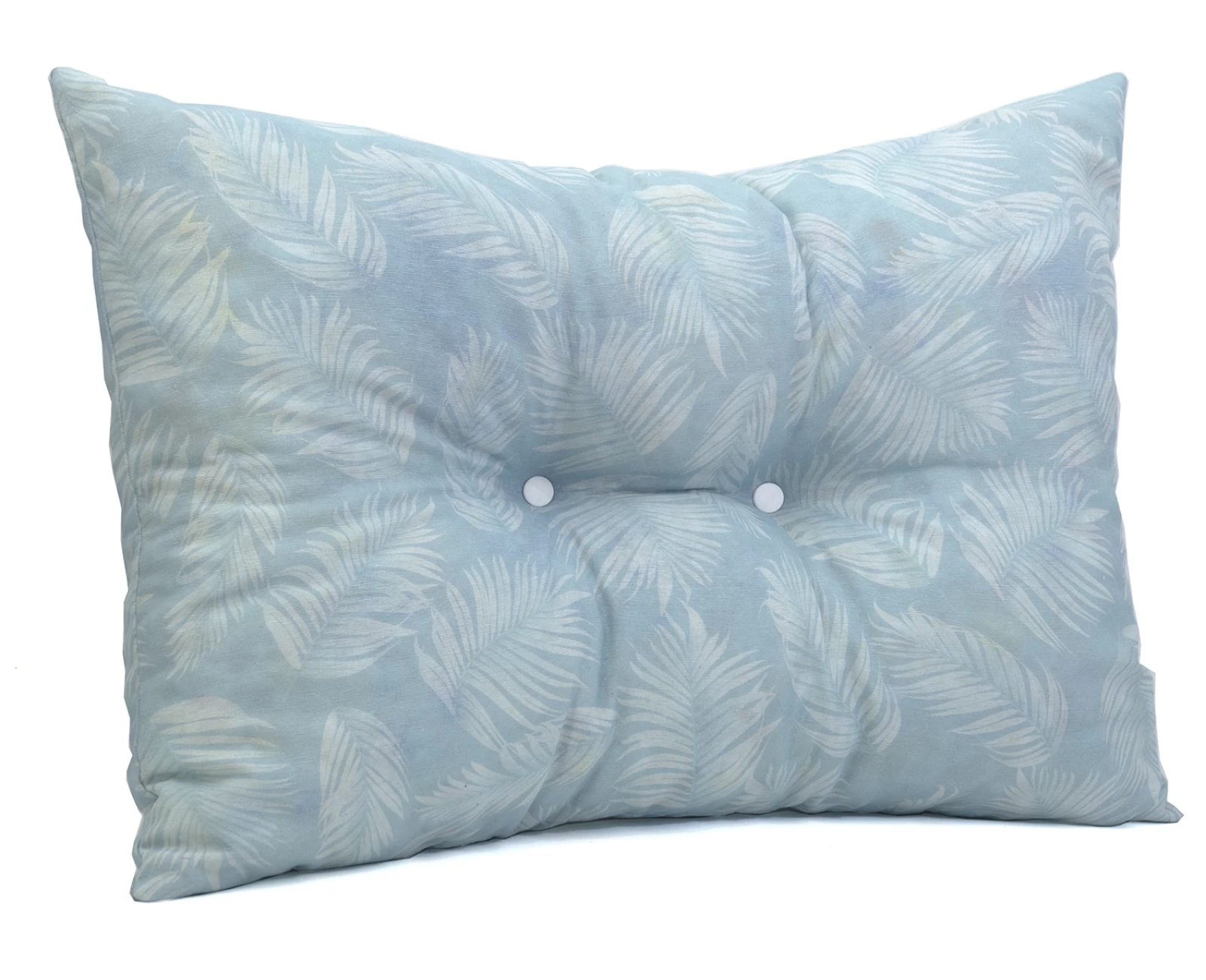 Μαξιλάρι Πλάτης Με 2 Κουμπιά Λονέτα Frig 601 απόχρωση του γαλάζιου με σχέδιo φύλλα | Mypouf.gr
