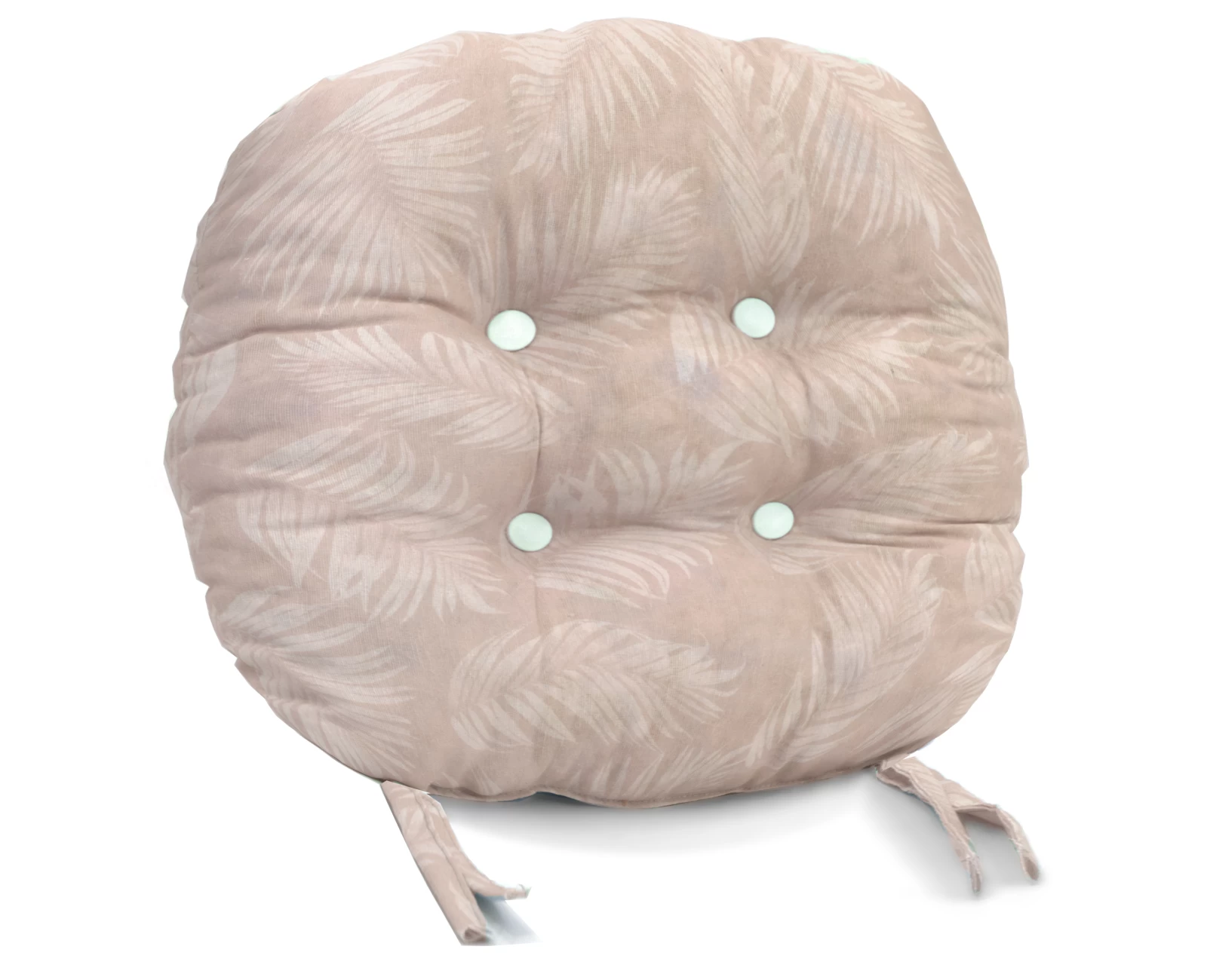 Μαξιλάρι στρογγυλό κάθισμα μπαμπού Λονέτα Ύφασμα Frig 301 απόχρωση του σομόν με σχέδιo φύλλα | Mypouf.gr