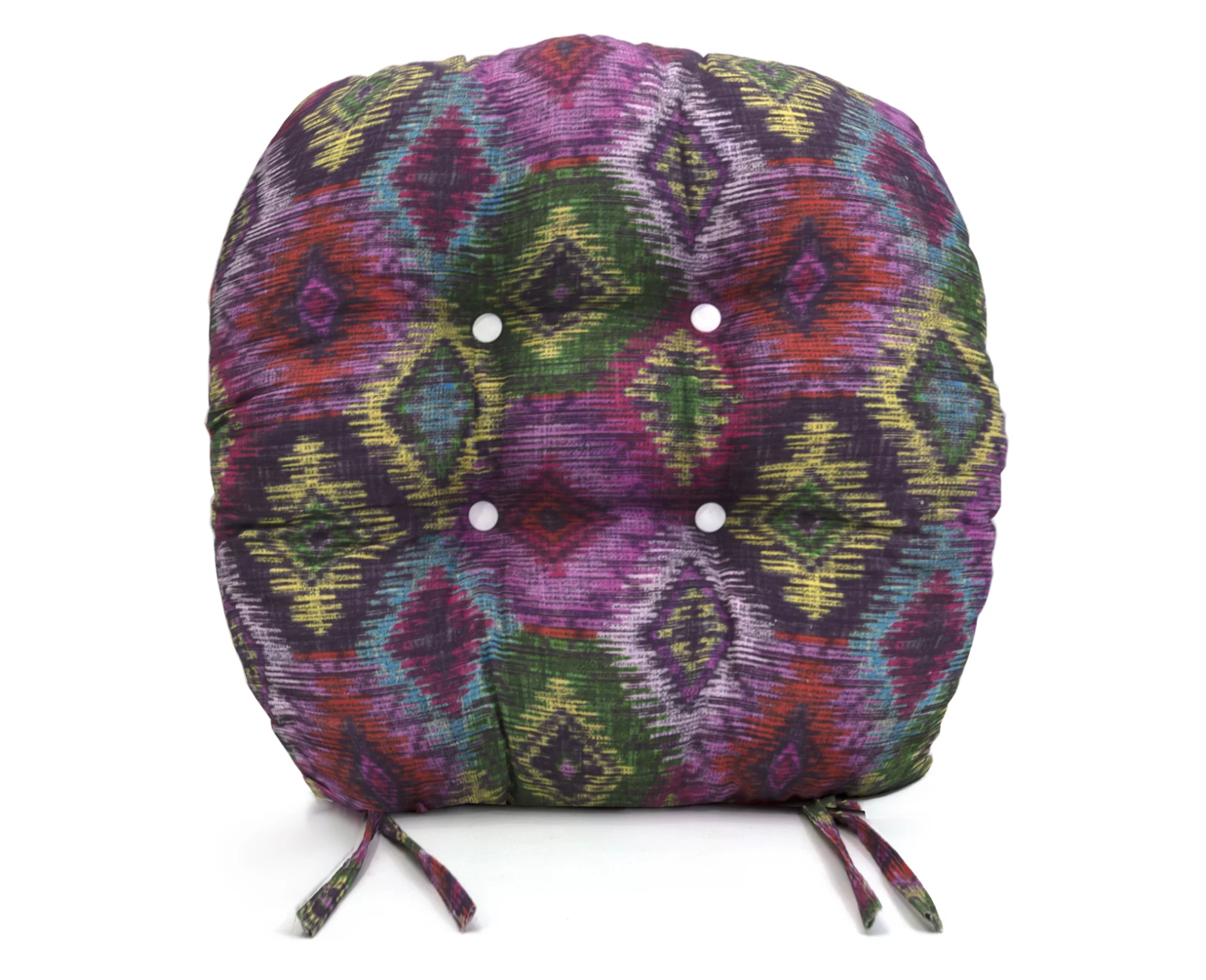 Μαξιλάρι στρογγυλό κάθισμα μπαμπού Λονέτα Ύφασμα More 301 με σχέδιο ρόμβο | Mypouf.gr