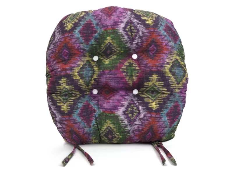 Μαξιλάρι στρογγυλό κάθισμα μπαμπού Λονέτα Ύφασμα More 301 με σχέδιο ρόμβο