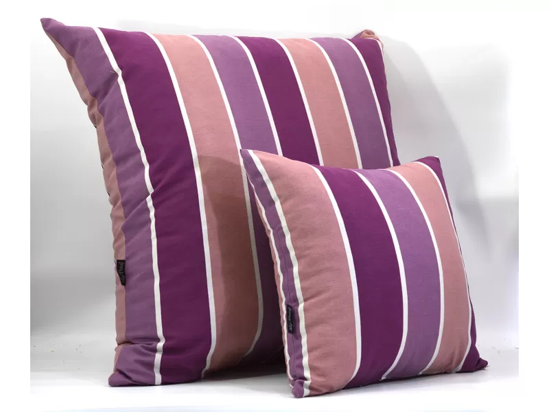 Μαξιλάρα δαπέδου Design Με Ρίγες Φαρδιές Μώβ - Σάπιο Μήλο - Λιλά  - Λονέτα ύφασμα