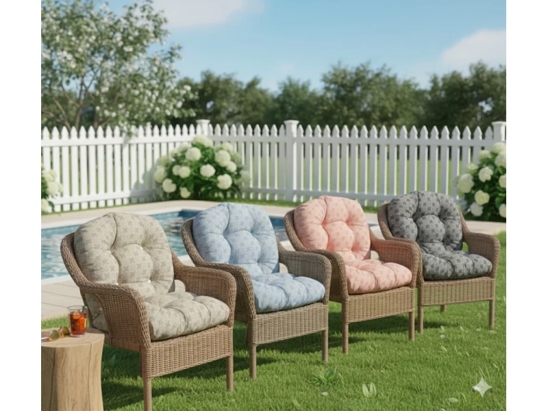 Μαξιλάρι στρογγυλό κάθισμα μπαμπού - Λονέτα Ύφασμα απόχρωση του ανθρακί Με Σχέδιο Kanada - Norman