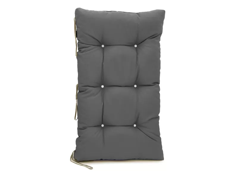 Μαξιλάρι μονόχρωμο αδιάβροχο γκρι σκούρο από ομπρελόπανο για παλέτα με κουμπιά - Μπαμπού