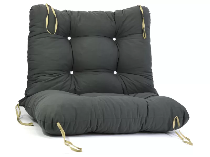 Μαξιλάρι αδιάβροχο για καναπέ με ενσωματωμένη πλάτη Μονόχρωμο γκρι σκούρο από ομπρελόπανο