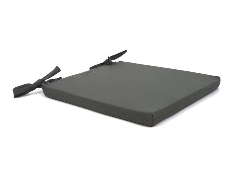 Μαξιλάρι Καρέκλας Αδιάβροχο Μονόχρωμο Γκρι σκούρο Από Ομπρελόπανο με δέσιμο