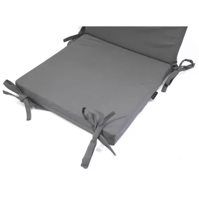 Μαξιλάρι αδιάβροχο 100% PP Olefin καρέκλας με κορδόνια στην πλάτη μονόχρωμο γκρι