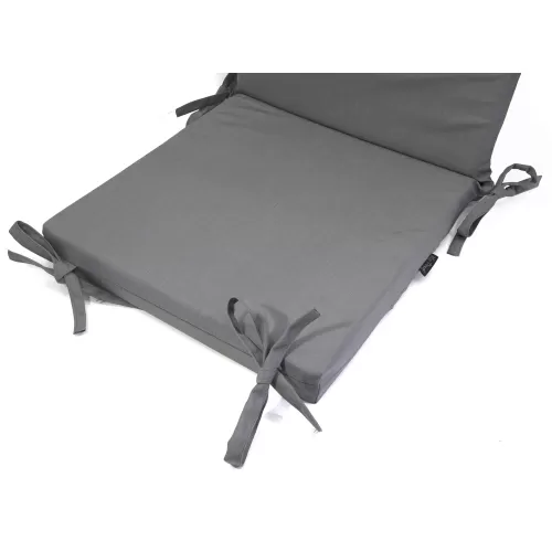 Μαξιλάρι αδιάβροχο 100% PP Olefin καρέκλας με κορδόνια στην πλάτη μονόχρωμο γκρι