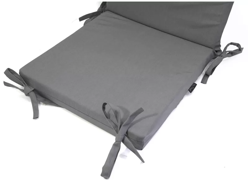 Μαξιλάρι αδιάβροχο 100% PP Olefin καρέκλας με κορδόνια στην πλάτη μονόχρωμο γκρι Μαξιλάρι αδιάβροχο 100% PP Olefin καρέκλας με κορδόνια στην πλάτη μονόχρωμο γκρι