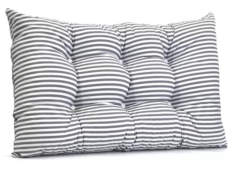 Μαξιλάρι αδιάβροχο 100% PP Olefin Με Ρίγες Γκρι για παλέτα με κουμπιά - Μπαμπού