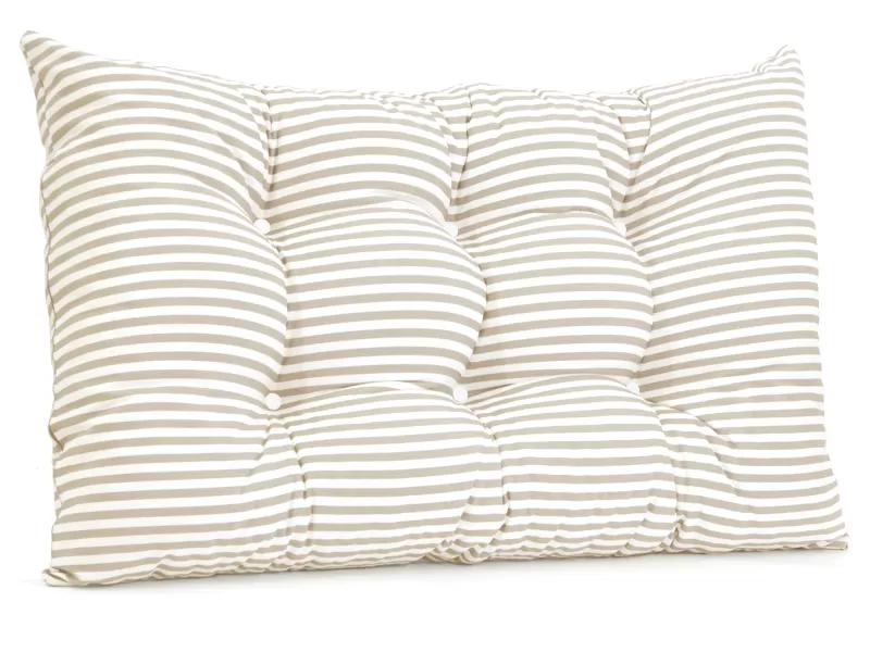 Μαξιλάρι αδιάβροχο 100% PP Olefin Με Ρίγες Μπεζ για παλέτα με κουμπιά - Μπαμπού