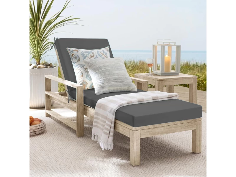 Αδιάβροχο Μαξιλάρι Ξαπλώστρας μονόχρωμο γκρι σκούρο