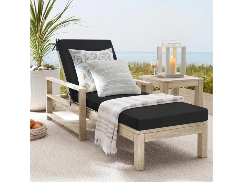 Αδιάβροχο Μαξιλάρι Ξαπλώστρας μονόχρωμο μαύρο