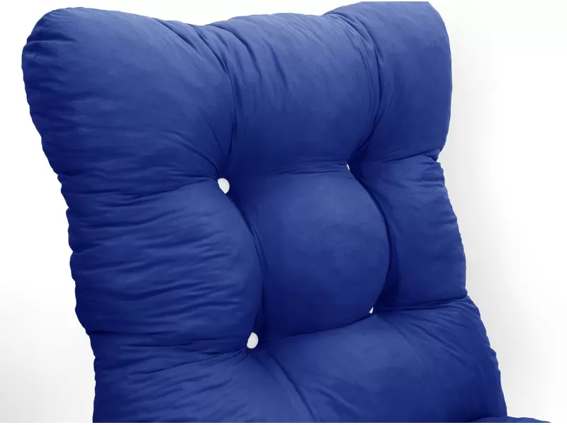 Μαξιλάρι κάθισμα με πλάτη μπαμπού - Κρετόν μπλέ ύφασμα Μαξιλάρι κάθισμα με πλάτη μπαμπού - Κρετόν μπλέ ύφασμα