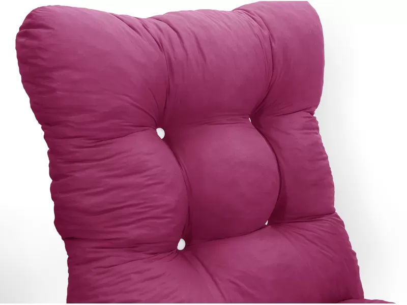 Μαξιλάρι κάθισμα με πλάτη μπαμπού - Κρετόν φούξια ύφασμα Μαξιλάρι κάθισμα με πλάτη μπαμπού - Κρετόν φούξια ύφασμα