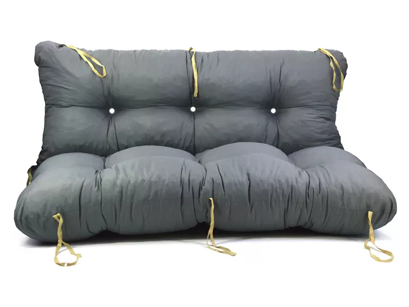 Μαξιλάρι για καναπέ με ενσωματωμένη πλάτη - Μονόχρωμο γκρί Κρετόν ύφασμα Μαξιλάρι για καναπέ με ενσωματωμένη πλάτη - Μονόχρωμο γκρί Κρετόν ύφασμα