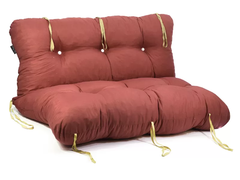 Μαξιλάρι για καναπέ με ενσωματωμένη πλάτη - Μονόχρωμο σάπιο μήλο σκούρο Κρετόν ύφασμα Μαξιλάρι για καναπέ με ενσωματωμένη πλάτη - Μονόχρωμο σάπιο μήλο σκούρο Κρετόν ύφασμα