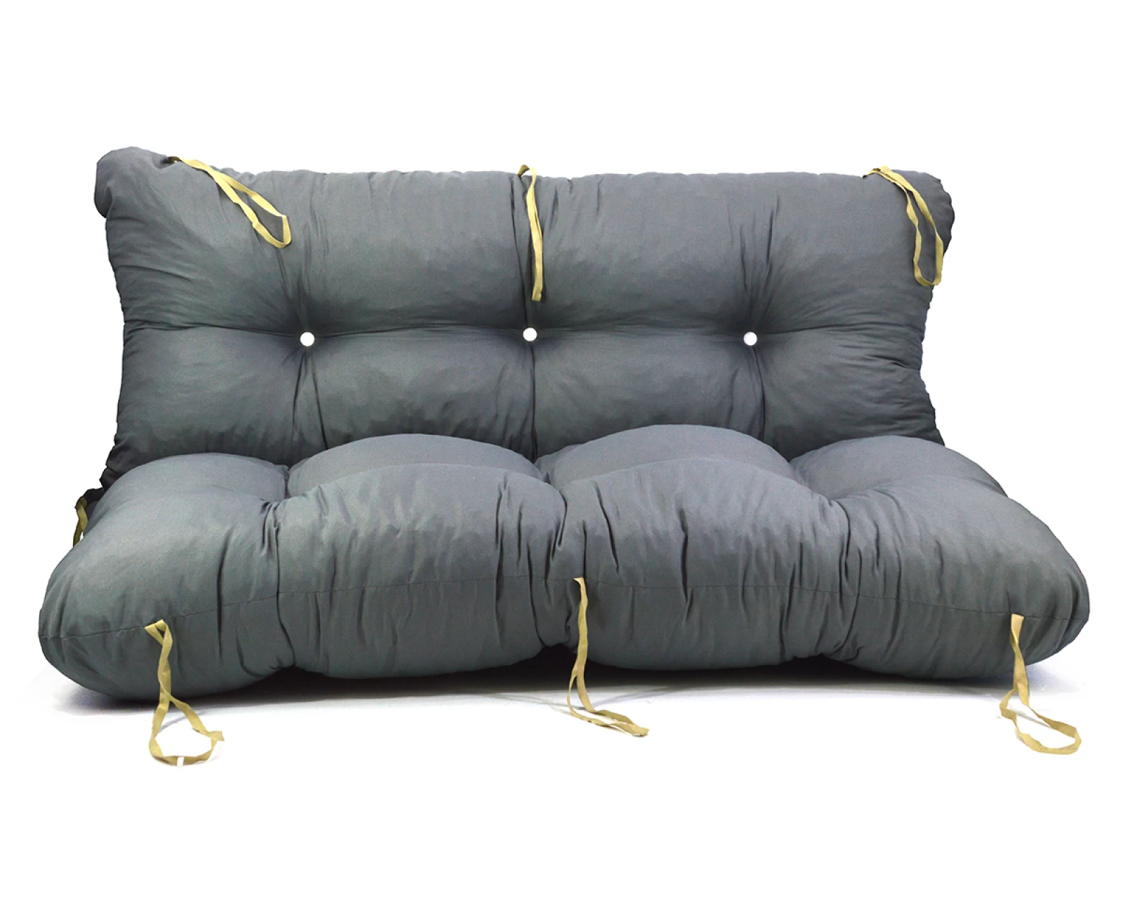 Μαξιλάρι για καναπέ με ενσωματωμένη πλάτη - Μονόχρωμο γκρί Κρετόν ύφασμα | Mypouf.gr