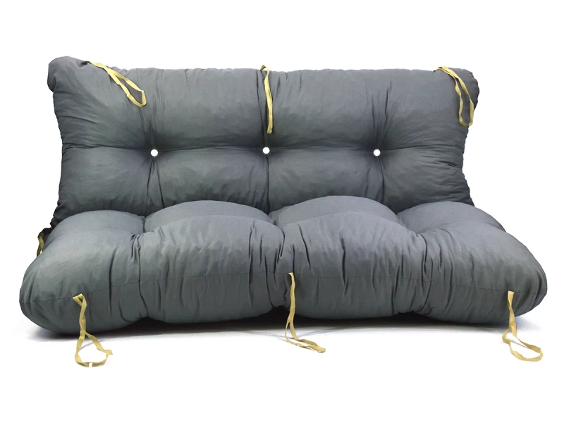 Μαξιλάρι για καναπέ με ενσωματωμένη πλάτη - Μονόχρωμο γκρί Κρετόν ύφασμα