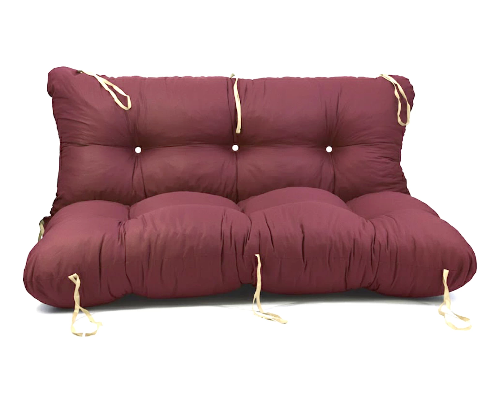 Μαξιλάρι για καναπέ με ενσωματωμένη πλάτη - Μονόχρωμο σάπιο μήλο σκούρο Κρετόν ύφασμα | Mypouf.gr