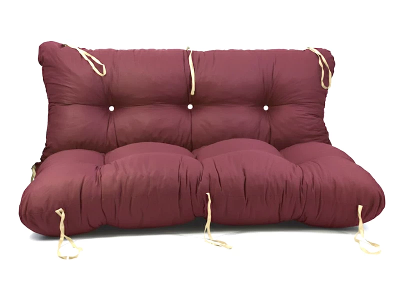 Μαξιλάρι για καναπέ με ενσωματωμένη πλάτη - Μονόχρωμο σάπιο μήλο σκούρο Κρετόν ύφασμα