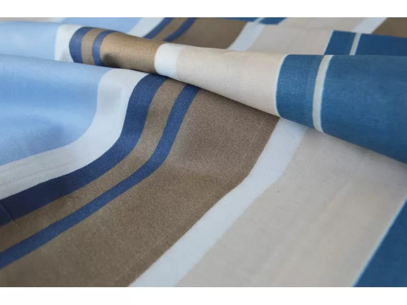 Μαξιλάρα δαπέδου με ρίγες Μπλέ -Μπέζ - Καφέ | Ύφασμα κρετόν Μαξιλάρα δαπέδου με ρίγες Μπλέ -Μπέζ - Καφέ | Ύφασμα κρετόν