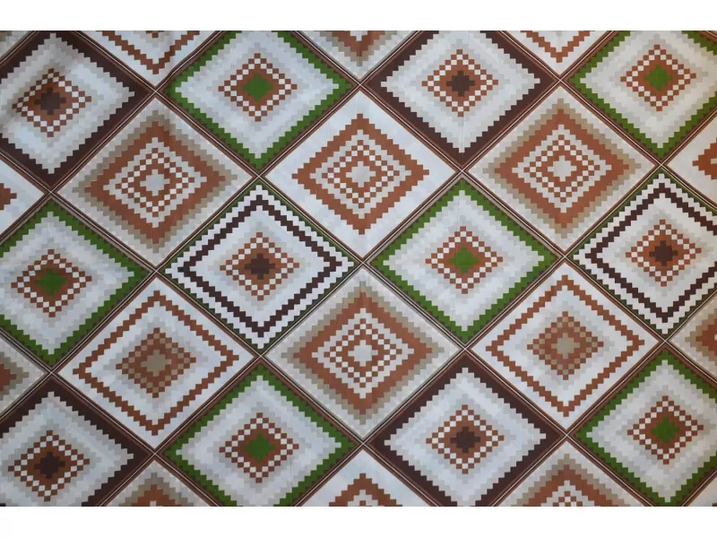 Μαξιλάρι κάθισμα με πλάτη με κουμπιά - Σχέδιο Rhombus  | Ύφασμα Κρετόν Μαξιλάρι κάθισμα με πλάτη με κουμπιά - Σχέδιο Rhombus  | Ύφασμα Κρετόν