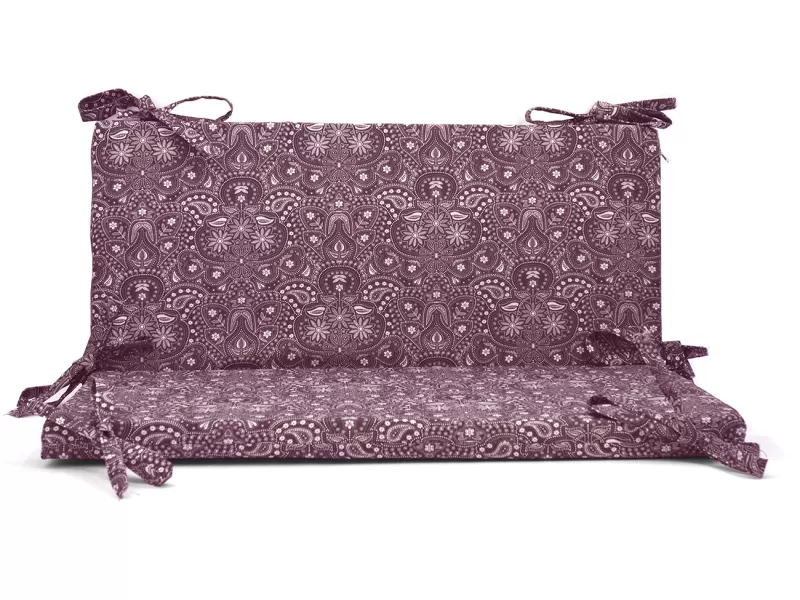 Μαξιλάρι καρέκλας Sefu 301 λονέτα με κορδόνια στην πλάτη Βυσσινί Με Σχέδιο