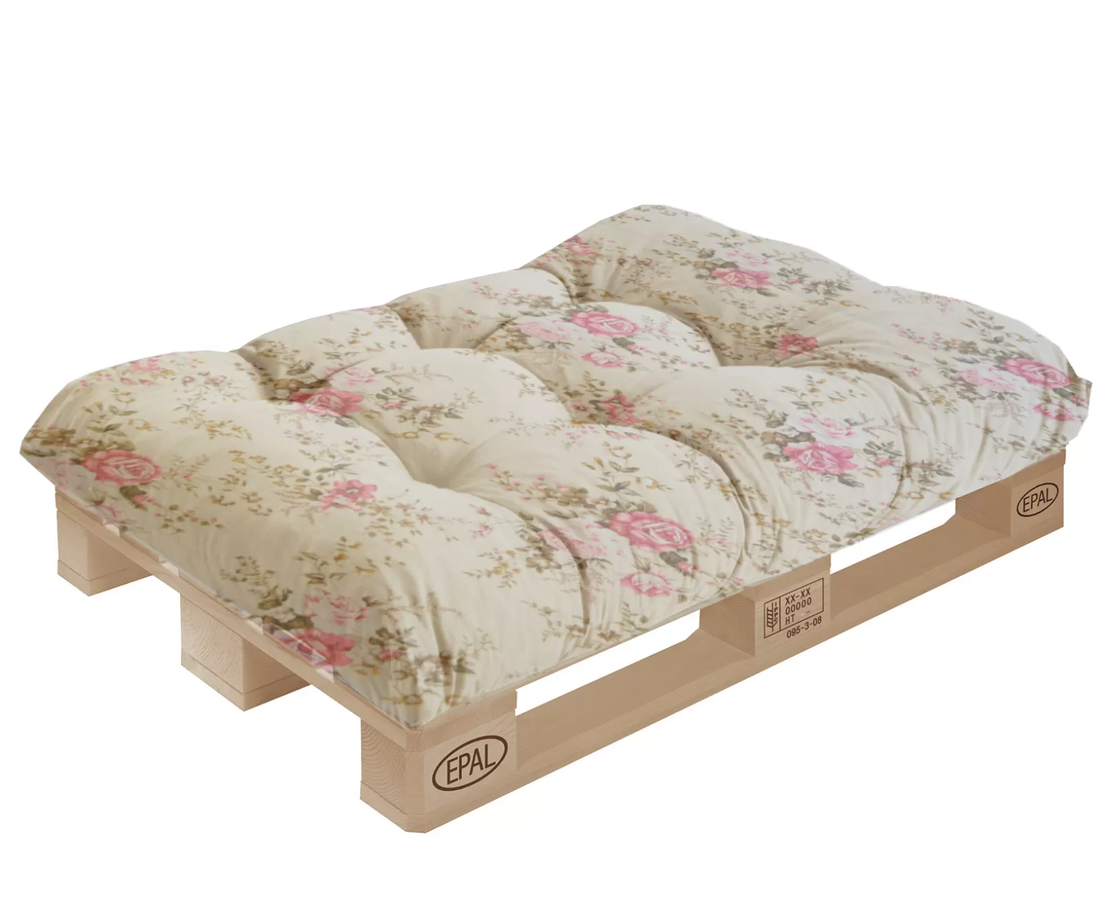 Μαξιλάρι Σχέδιο Floral Rakel 101 λονέτα για παλέτα με κουμπιά - Μπαμπού | Mypouf.gr