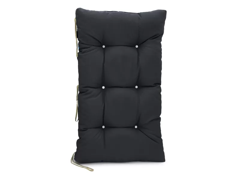 Μαξιλάρι μονόχρωμο αδιάβροχο μαύρο από ομπρελόπανο για παλέτα με κουμπιά - Μπαμπού