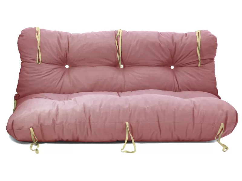 Μαξιλάρι για καναπέ με ενσωματωμένη πλάτη λονέτα - Μονόχρωμο ροζ - σομόν