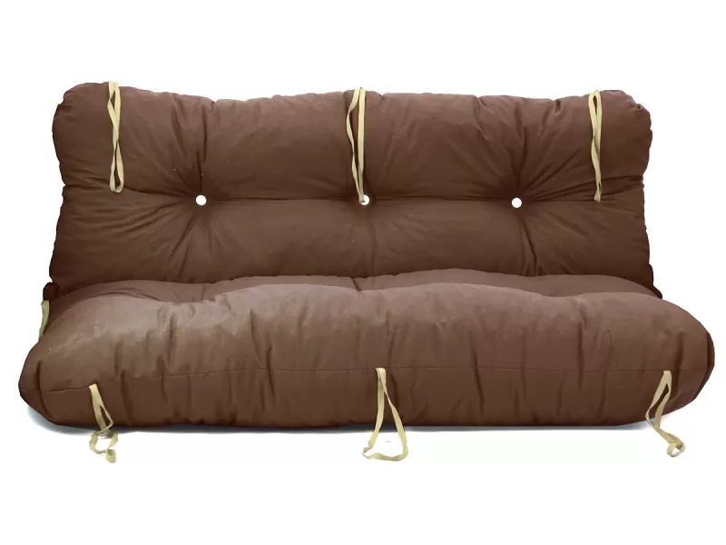 Μαξιλάρι για καναπέ με ενσωματωμένη πλάτη λονέτα - Μονόχρωμο καφέ