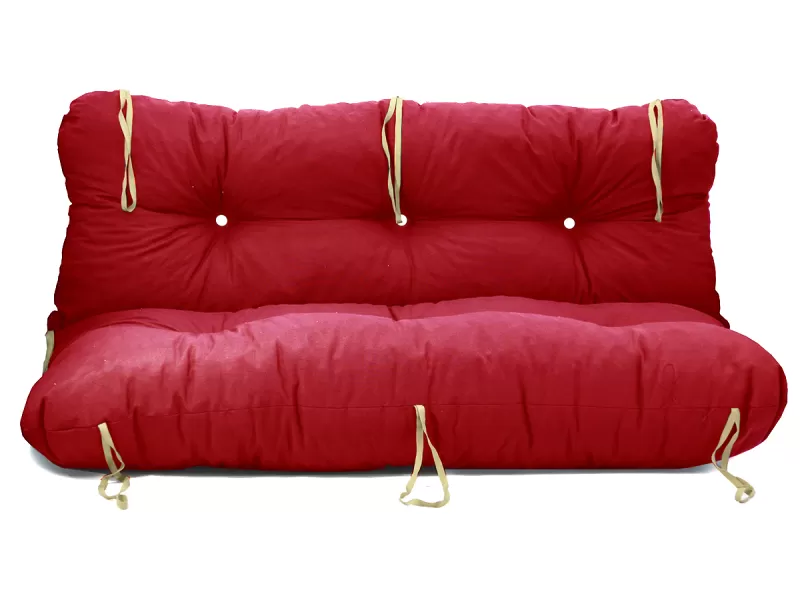 Μαξιλάρι για καναπέ με ενσωματωμένη πλάτη λονέτα - Μονόχρωμο κόκκινο