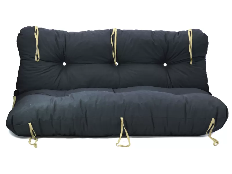 Μαξιλάρι για καναπέ με ενσωματωμένη πλάτη λονέτα - Μονόχρωμο μαύρο