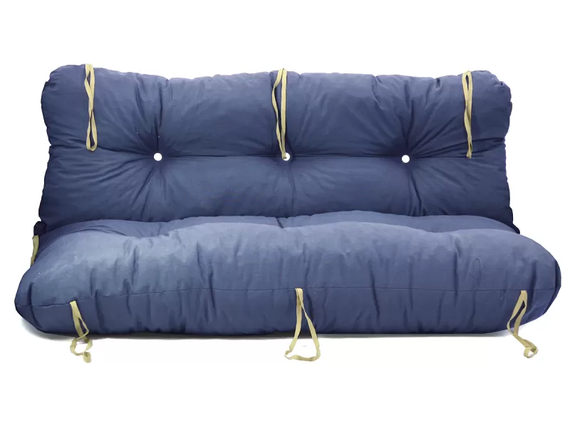 Μαξιλάρι για καναπέ με ενσωματωμένη πλάτη λονέτα - Μονόχρωμο Denim Μπλέ