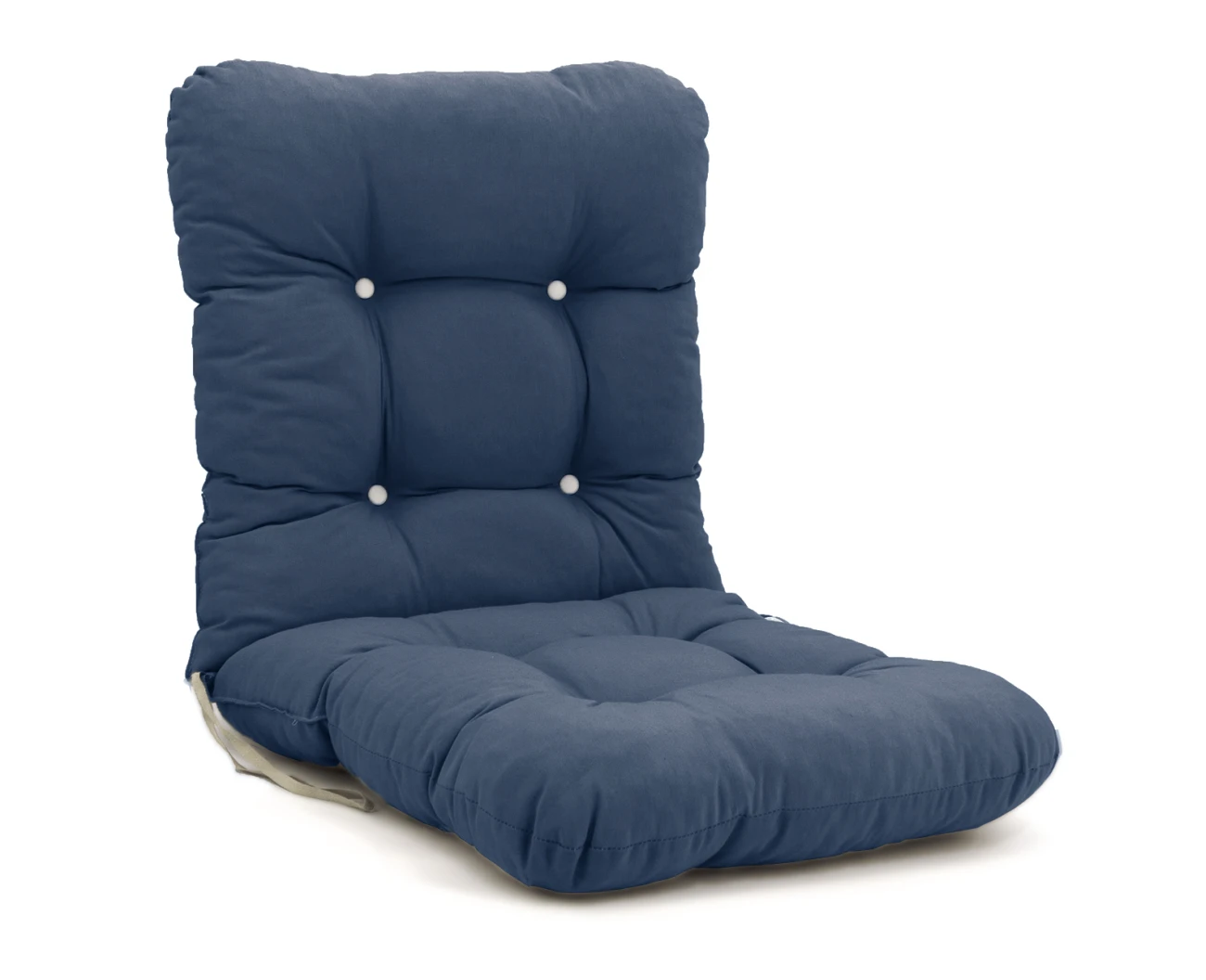 Μαξιλάρι μπαμπού μονόχρωμο μπλέ Denim ύφασμα λονέτα με πλάτη