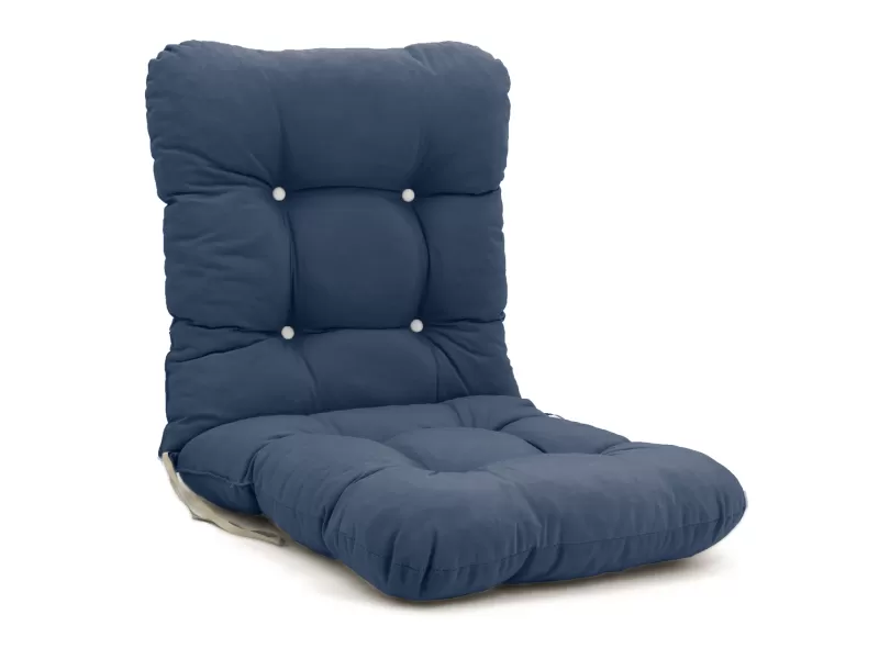Μαξιλάρι μπαμπού μονόχρωμο μπλέ Denim ύφασμα λονέτα με πλάτη