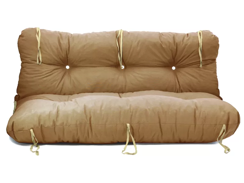 Μαξιλάρι για καναπέ με ενσωματωμένη πλάτη λονέτα - Μονόχρωμο Caramel