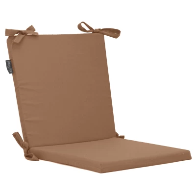 Μαξιλάρι καρέκλας με κορδόνια στην πλάτη μονόχρωμο caramel - Ύφασμα Poliester