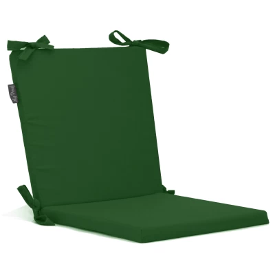 Μαξιλάρι καρέκλας με κορδόνια στην πλάτη μονόχρωμο πράσινο - Ύφασμα Poliester