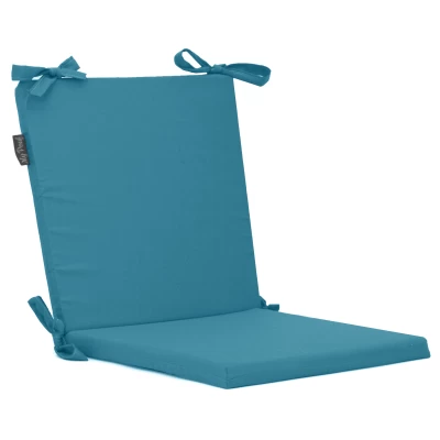 Μαξιλάρι καρέκλας με κορδόνια στην πλάτη μονόχρωμο τιρκουάζ - Ύφασμα Poliester