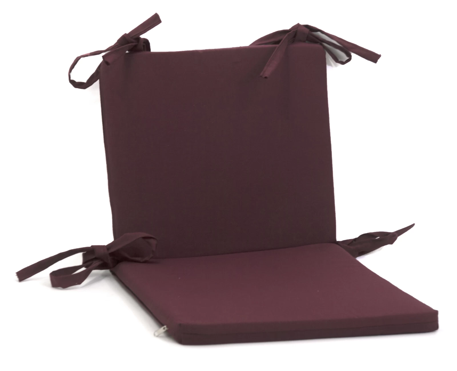 Μαξιλάρι καρέκλας μονόχρωμο μπορντώ 40 x 35 x 3 με πλάτη 40 x 35 x 3 εκ με φερμουάρ | Mypouf.gr