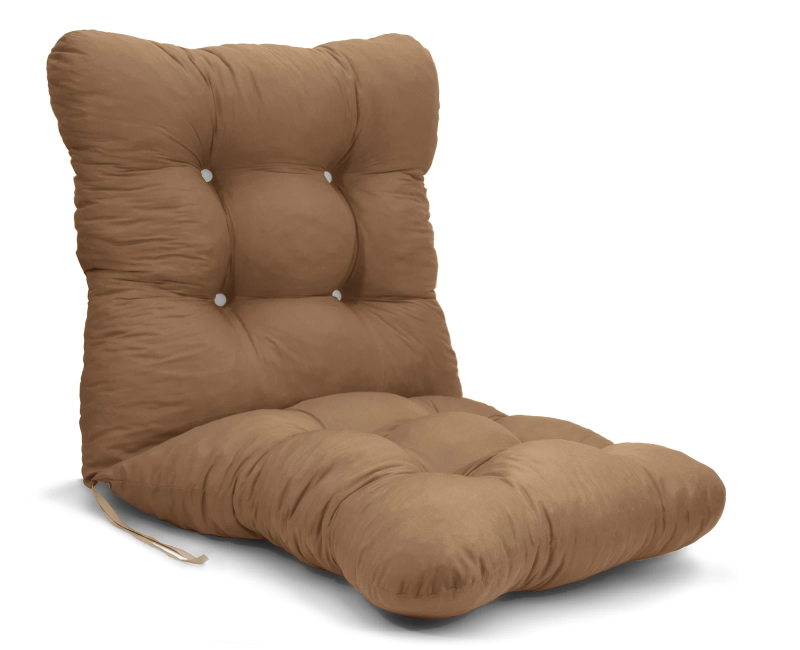 Μαξιλάρι κάθισμα με πλάτη - μπαμπού - Μονόχρωμο caramel Poliester | Mypouf.gr