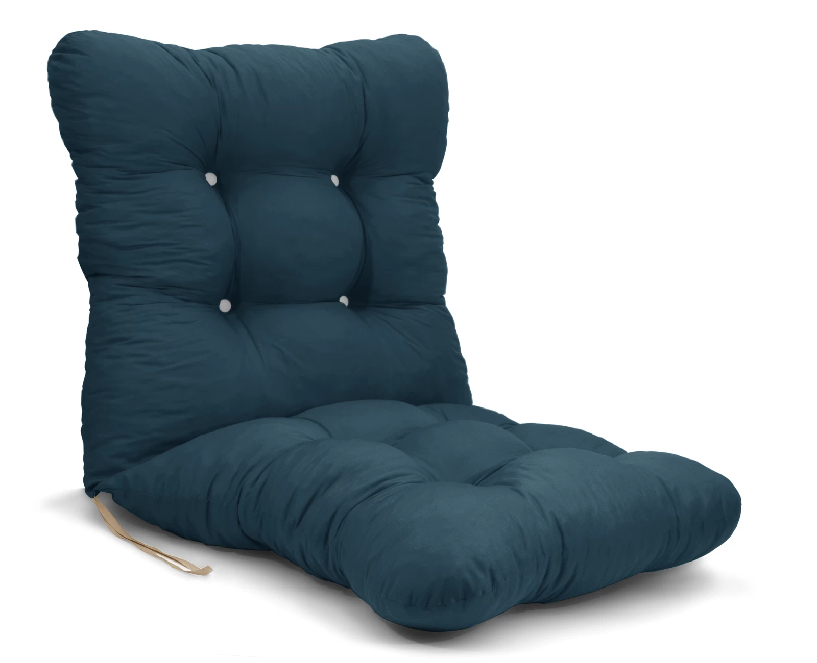 Μαξιλάρι κάθισμα με πλάτη - μπαμπού - Μονόχρωμο πετρόλ σκούρο Poliester | Mypouf.gr