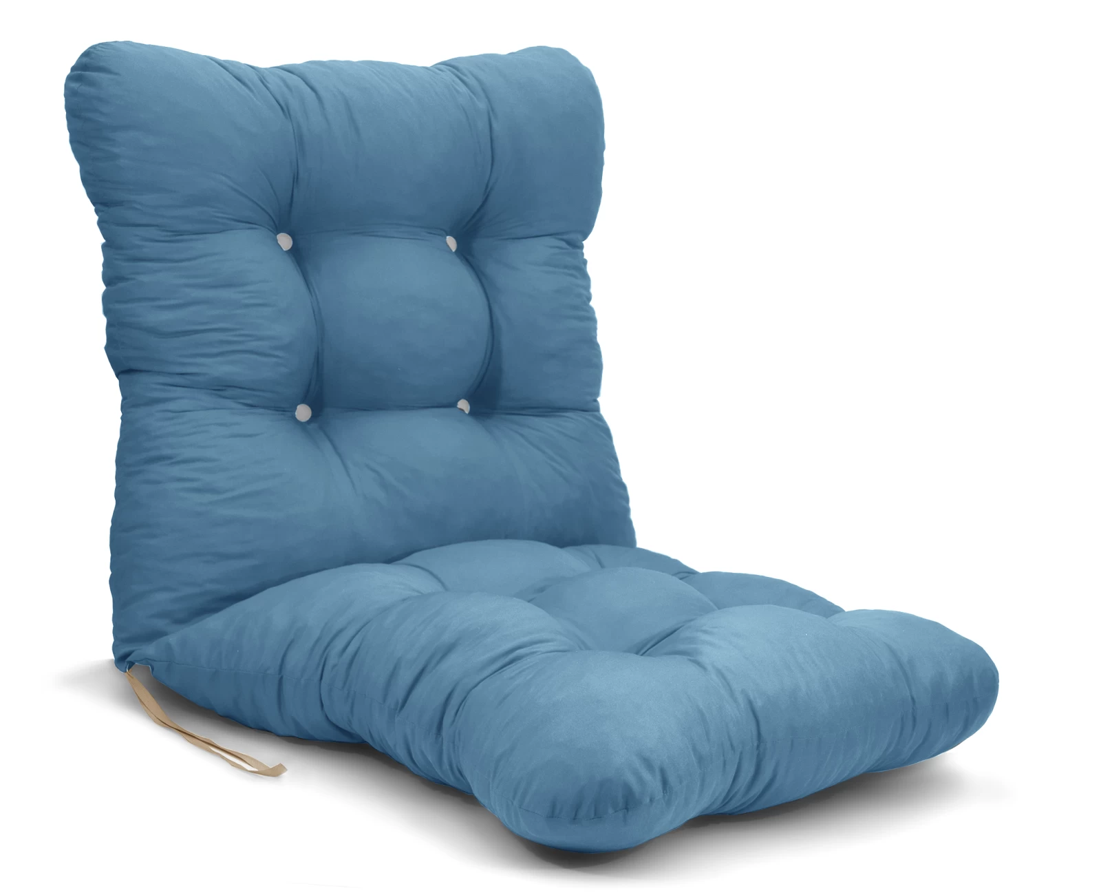 Μαξιλάρι κάθισμα με πλάτη - μπαμπού - Μονόχρωμο τιρκουάζ Poliester | Mypouf.gr