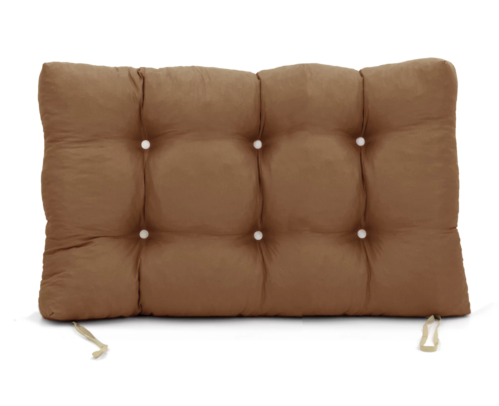 Μαξιλάρι μονόχρωμο Poliester caramel για παλέτα με κουμπιά - Μπαμπού | Mypouf.gr