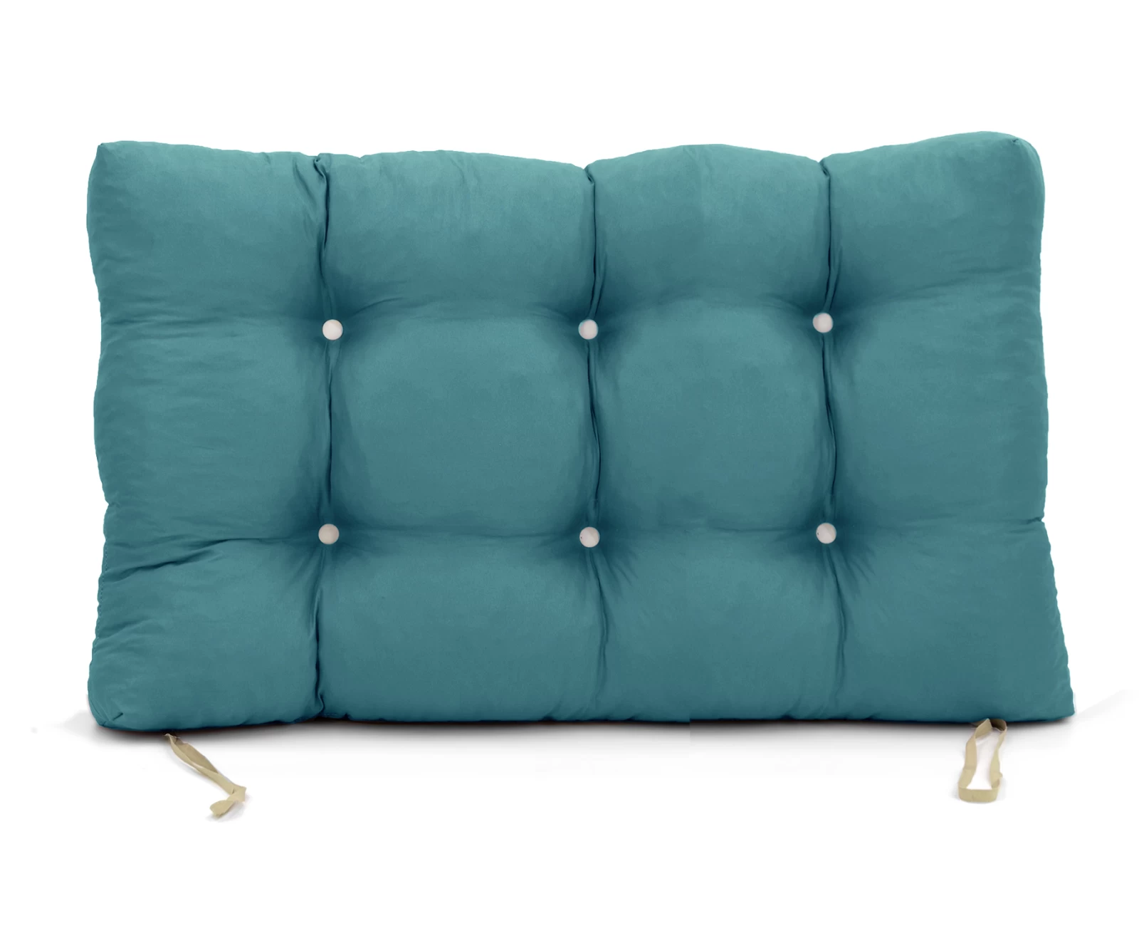 Μαξιλάρι μονόχρωμο Poliester τιρκουάζ για παλέτα με κουμπιά - Μπαμπού | Mypouf.gr