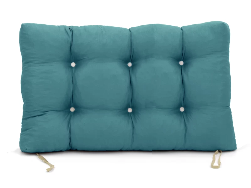 Μαξιλάρι μονόχρωμο Poliester τιρκουάζ για παλέτα με κουμπιά - Μπαμπού