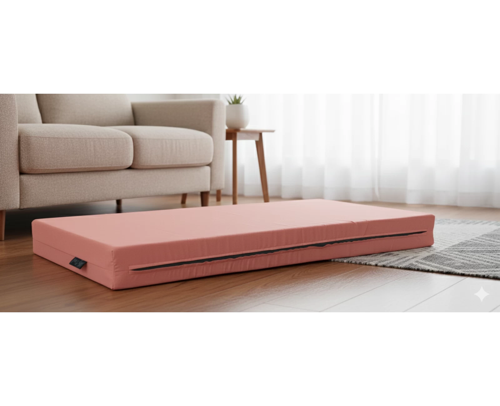 Μαξιλάρι μονόχρωμο σομόν για παλέτα και ευρωπαλέτα (Ύφασμα Κρετόν) | Mypouf.gr