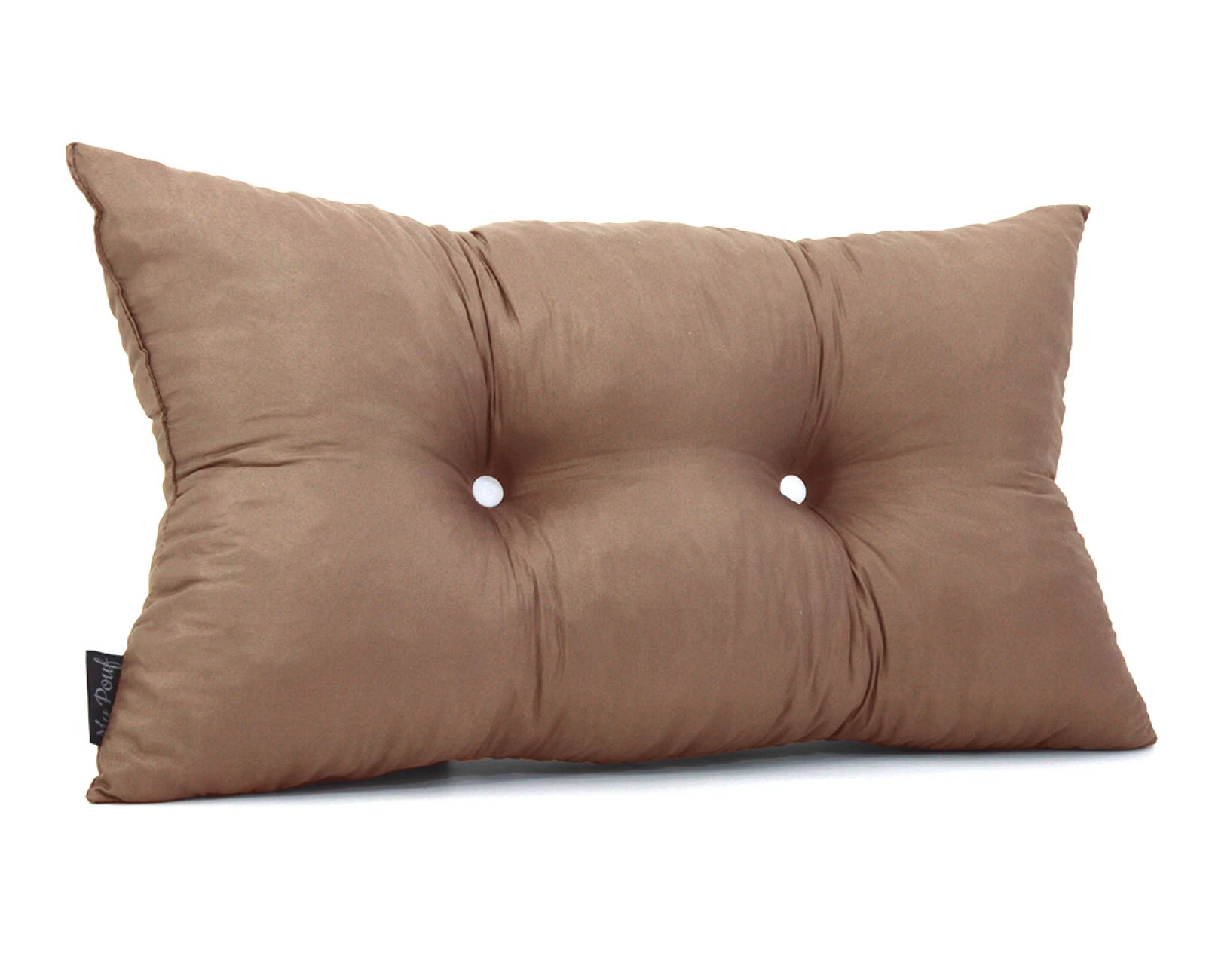 Μαξιλάρι πλάτης με 2 κουμπιά  Poliester ύφασμα caramel | Mypouf.gr
